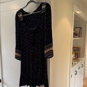 American Eagle Outfitters Navy and Beige Mini Dress